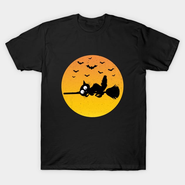 Scary Halloween Cat funny Halloween gift T-Shirt by angel